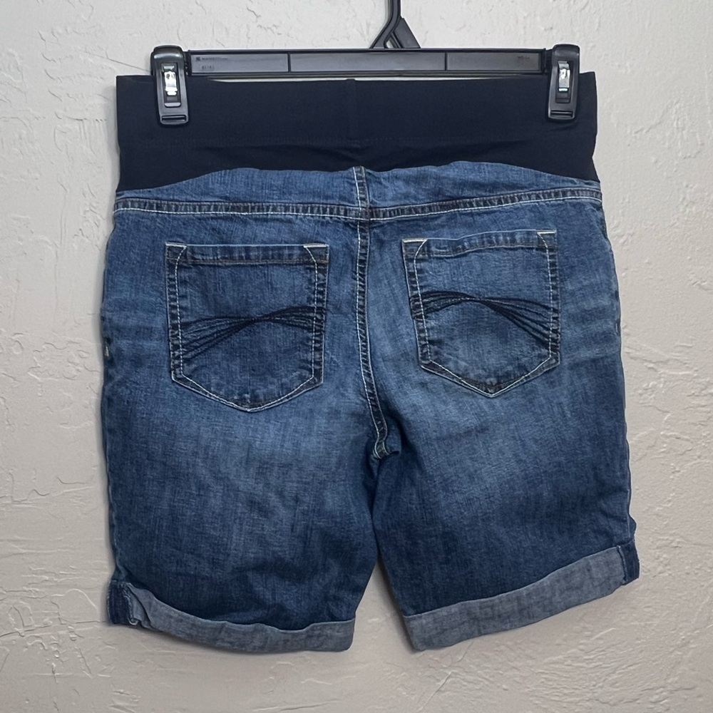 OH BABY BY MOTHERHOOD BLUE JEAN SHORTS WITH ELASTIC WAISTBAND SIZE S - Picture 4 of 4